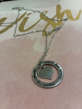 Silver Heart Pendant Necklace - 'Always a Mother'